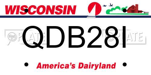 QDB28I Wisconsin License Plate