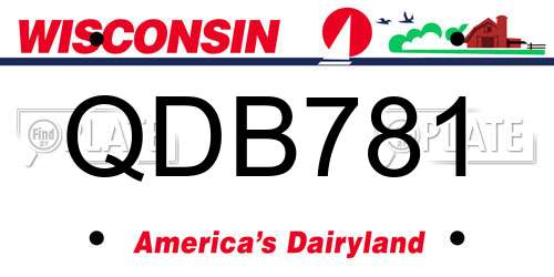 QDB781 Wisconsin License Plate