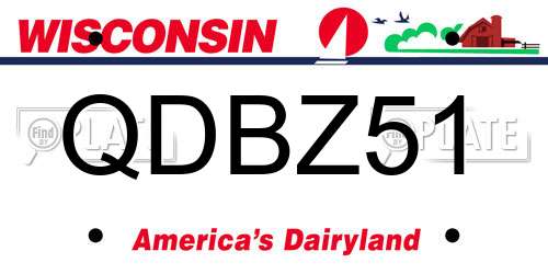 QDBZ51 Wisconsin License Plate