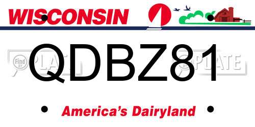 QDBZ81 Wisconsin License Plate
