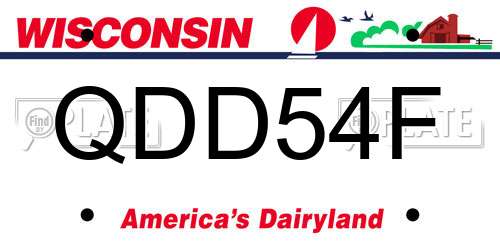 QDD54F Wisconsin License Plate