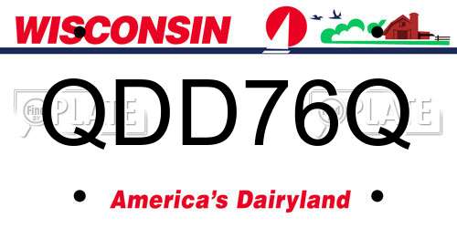 QDD76Q Wisconsin License Plate
