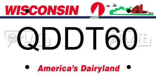 QDDT60 Wisconsin License Plate