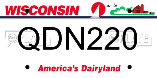 QDN220 Wisconsin License Plate