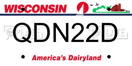 QDN22D Wisconsin License Plate