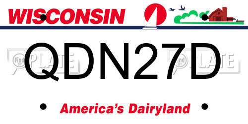 QDN27D Wisconsin License Plate
