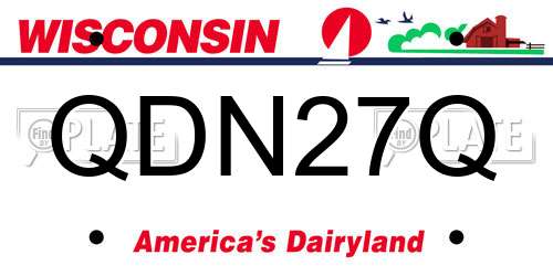QDN27Q Wisconsin License Plate