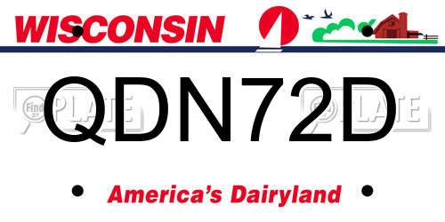 QDN72D Wisconsin License Plate