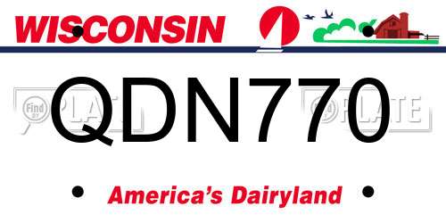 QDN770 Wisconsin License Plate