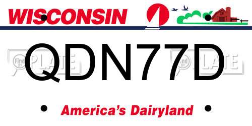 QDN77D Wisconsin License Plate