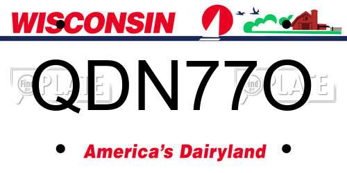 QDN77O Wisconsin License Plate