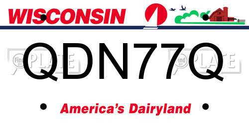 QDN77Q Wisconsin License Plate