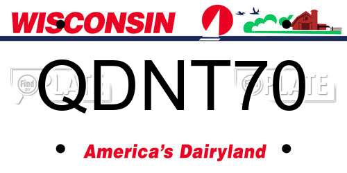 QDNT70 Wisconsin License Plate