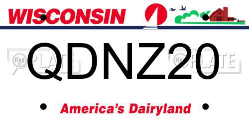 QDNZ20 Wisconsin License Plate