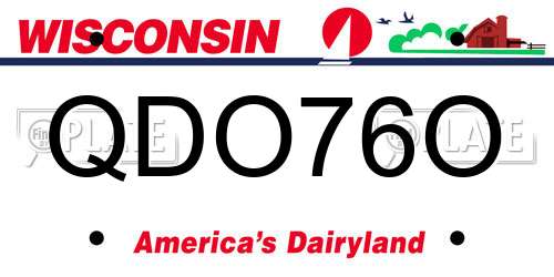 QDO76O Wisconsin License Plate