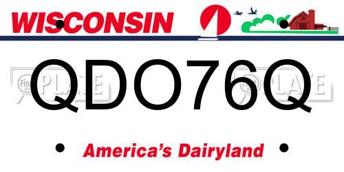 QDO76Q Wisconsin License Plate