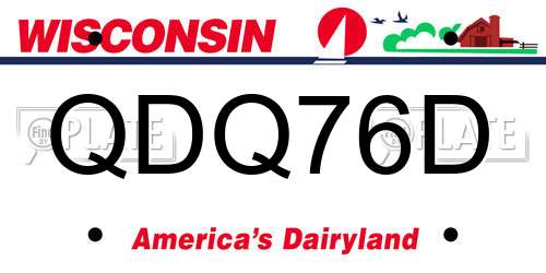 QDQ76D Wisconsin License Plate