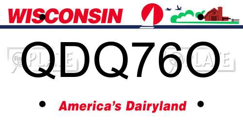 QDQ76O Wisconsin License Plate