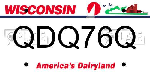 QDQ76Q Wisconsin License Plate