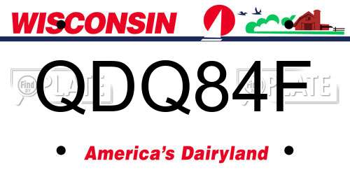 QDQ84F Wisconsin License Plate