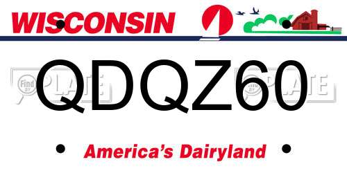 QDQZ60 Wisconsin License Plate