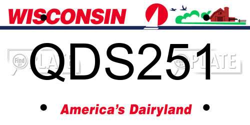 QDS251 Wisconsin License Plate