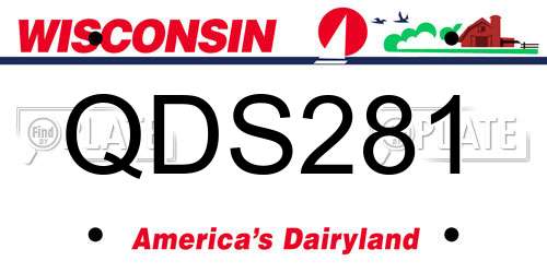 QDS281 Wisconsin License Plate