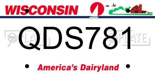 QDS781 Wisconsin License Plate
