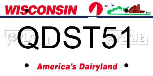 QDST51 Wisconsin License Plate