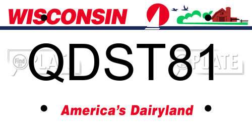 QDST81 Wisconsin License Plate