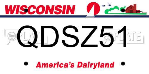 QDSZ51 Wisconsin License Plate