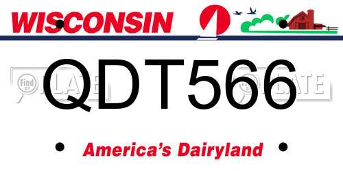 QDT566 Wisconsin License Plate