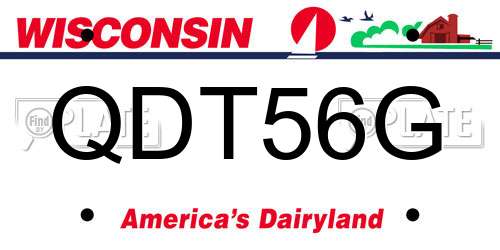 QDT56G Wisconsin License Plate