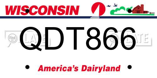 QDT866 Wisconsin License Plate