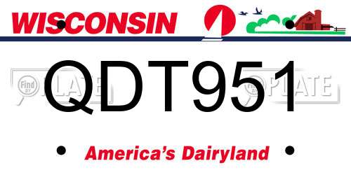 QDT951 Wisconsin License Plate