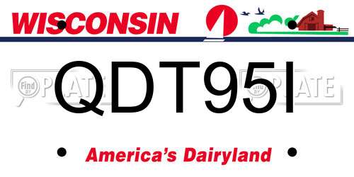 QDT95I Wisconsin License Plate