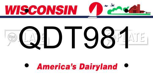 QDT981 Wisconsin License Plate
