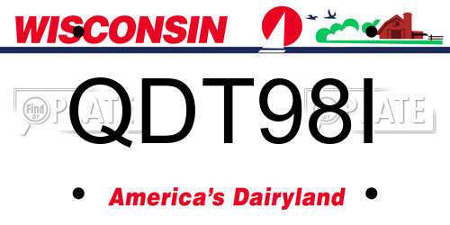QDT98I Wisconsin License Plate
