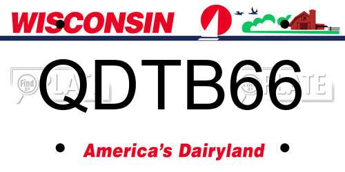 QDTB66 Wisconsin License Plate
