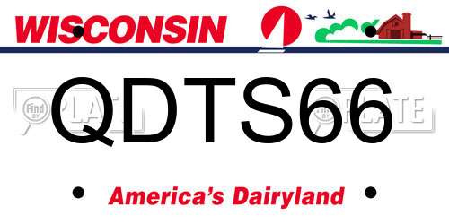 QDTS66 Wisconsin License Plate