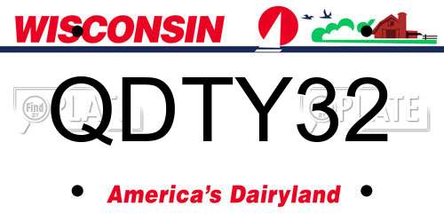 QDTY32 Wisconsin License Plate