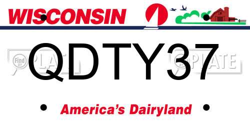 QDTY37 Wisconsin License Plate