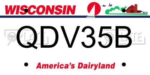 QDV35B Wisconsin License Plate