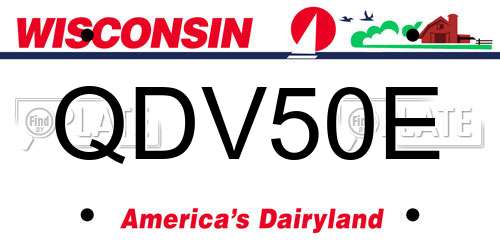 QDV50E Wisconsin License Plate