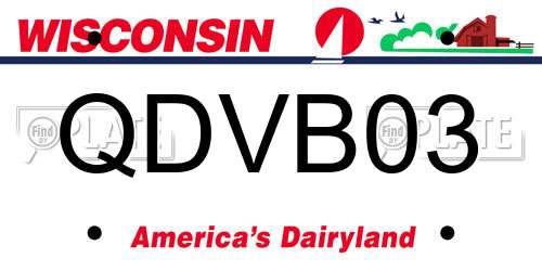 QDVB03 Wisconsin License Plate