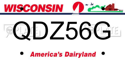QDZ56G Wisconsin License Plate