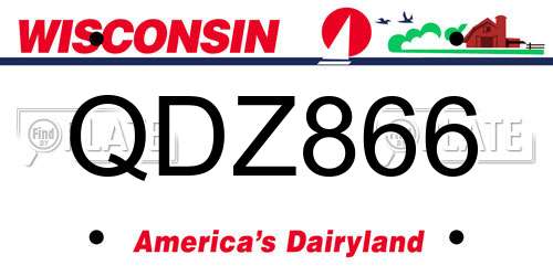 QDZ866 Wisconsin License Plate