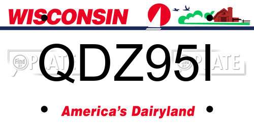 QDZ95I Wisconsin License Plate
