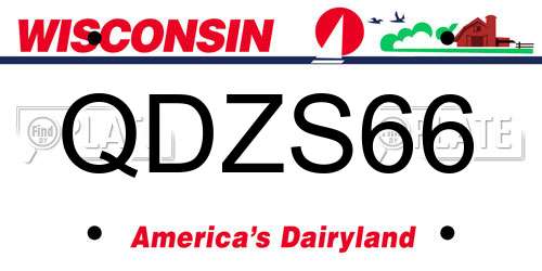 QDZS66 Wisconsin License Plate