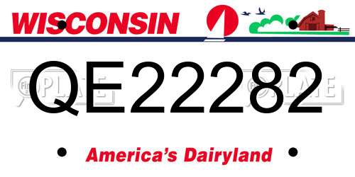 QE22282 Wisconsin License Plate